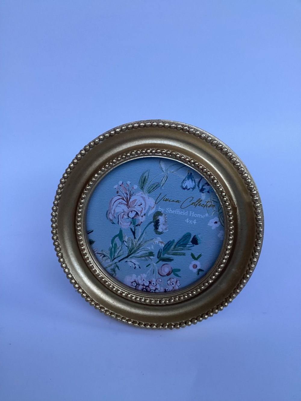 Sheffield Home Round Golden Picture Frame ~ Fits 4”x 4’’ Photo